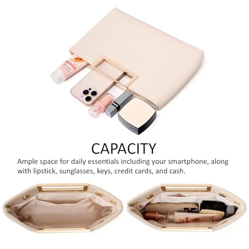 Image of DETARA Clutch Purses for Women Cut Out Handle Clutch PU Leather Evening Bag Elegant Purse for Women Formal Wedding Party