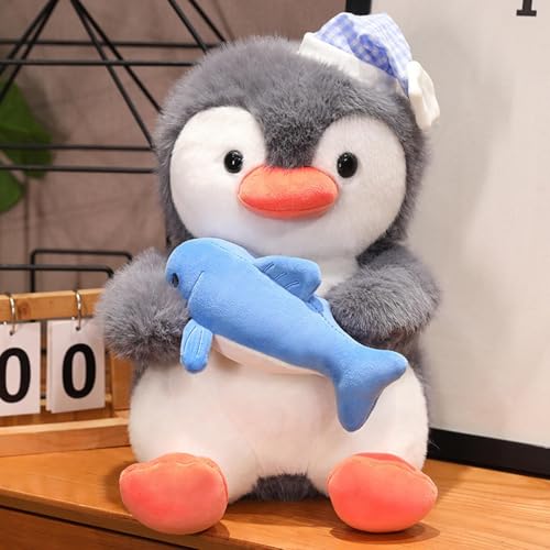 Image of ATORSE Plush Penguin Cartoon Car Penguin with Fish Doll for Family Teens Girls Boys 25Cm