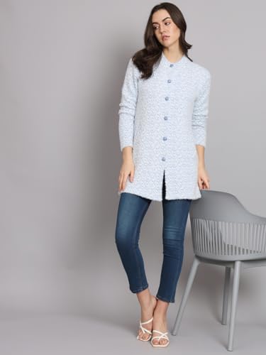 Image of eWools Women's Winterwear Woolen Long Coat Sweater Cardigans