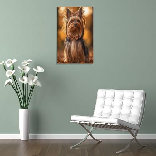 Affiche Yorkshire Terrier impression sur toile déco chambre 50x75 - 5