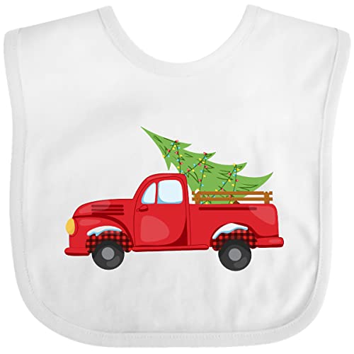 inktastic Christmas Vintage Truck with Christmas Tree Baby Bib