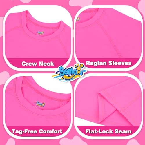 Image of Semois Boys Rash Guard Swim Shirt Short Sleeve Swimwear Toddler Kids Youth Rashguard Water Shirt UPF+ 50 Quick Dry Shirt