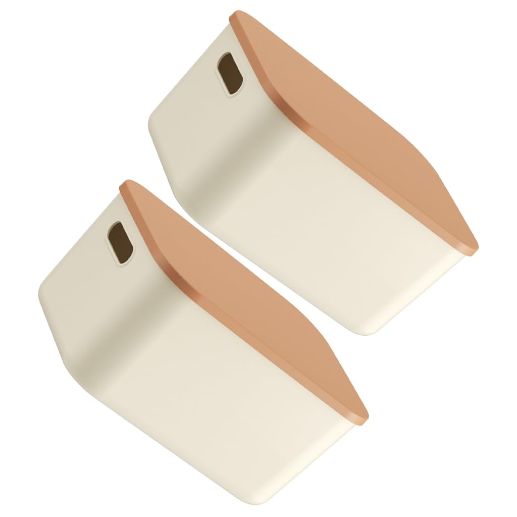 Elnwnnkc Cream Colored Stackable Storage Box with Lid Multipurpose Organizers Storage Container for Home