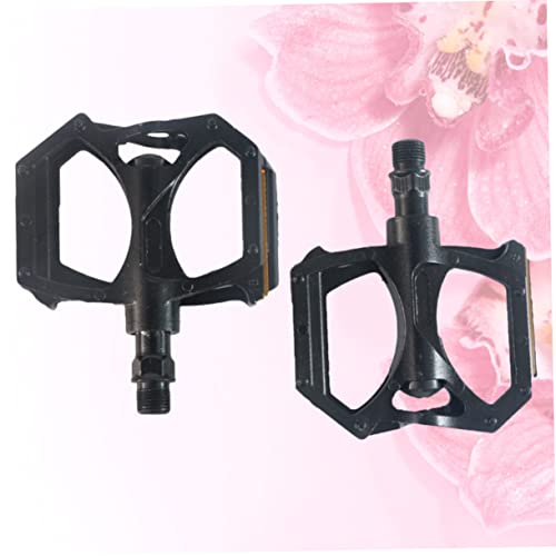 1 Pair Nonslip Aluminum Alloy Pedals Practical Replacement for Mountain Flat Design for Comfortable Cycling Outdoors Suitable for Various Bike Types Black3