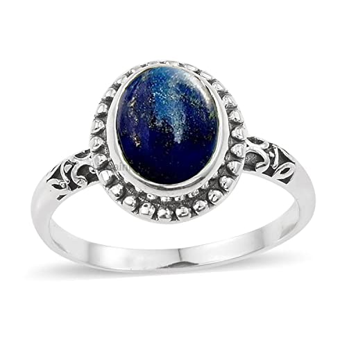 925 Sterling Silver Ring for Womens, Lapis-Lazuli Gemstone Unique Handcrafted Ring
