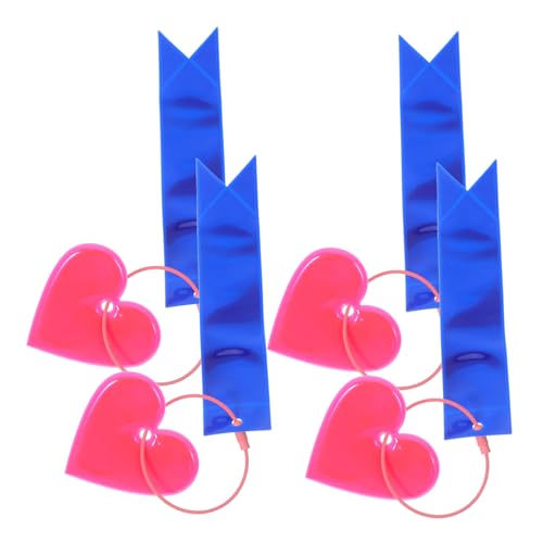 FAVOMOTO 4pcs Reflective Strip Bike: Bike Riding Reflective Straps Love Heart Saddle Handlebar Frame Decoration Bands Safety Warning Pendant for Night Riding