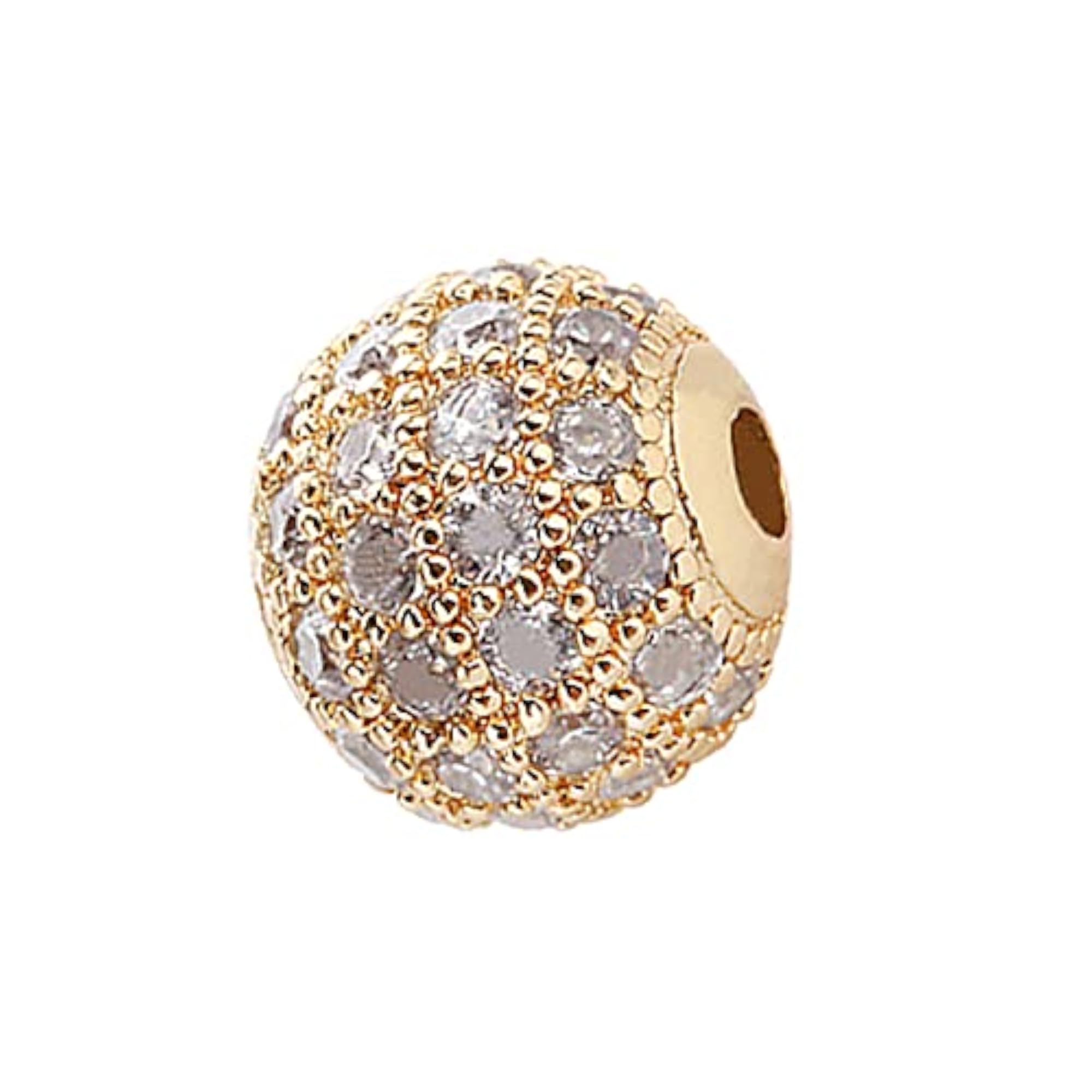 8PCS Shiny Metal Copper Disco Ball Beads for Crafting