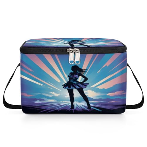 GzLeyigou Sport Women Lunch Bags for Women Men 9 Cans, Hot & Cold Food Delivery Bag Insulated Grocery Bag Insulated Lunch Box Cooler Bag for Office Work Picnic Beach