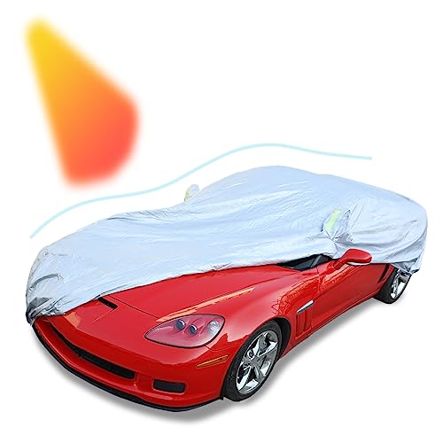 Image of Waterproof Car Cover Ultrashield Custom Compatible with Chevy Corvette C6 2005-2013, Car Cover All Weather Snowproof UV Protection Heavy Duty Weatherproof Outdoor
