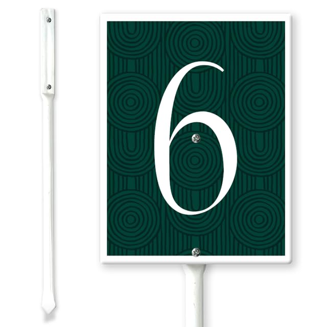 Horienteeon Number 6 Yard Sign, House Number Address Yard Sign with Stakes 17.5×22cm (Seamless Crossing Background), Aluminum Signs Rust Free, Address Signs for Outside Law Yard