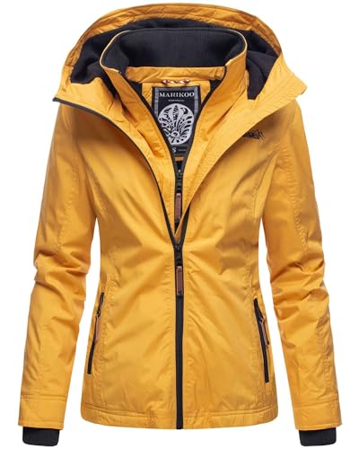 MARIKOO Designer Damen Übergangs Jacke leicht gefüttert Kapuze kurz B659...