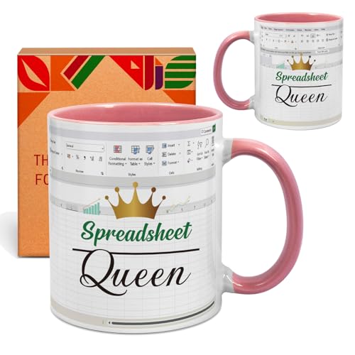 Funny Gifts for Accountant - Unique Spreadsheet Design Ceramic Coffee Cup for CPA & Finance Professionals | Novelty Christmas Gift for Coworkers, Accounting Boss | 11 oz -55