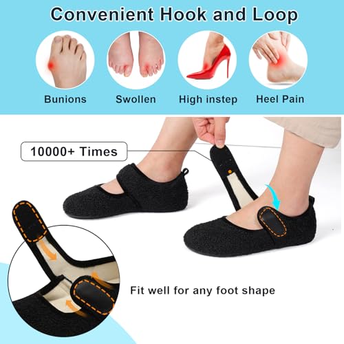 JIASUQI Womens Slippers Wide Diabetic Slippers for Men Adjustable House Shoes Indoor Outdoor2