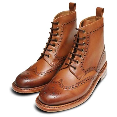 Tan Goodyear Welted Wingtip Brogue Boots Cover