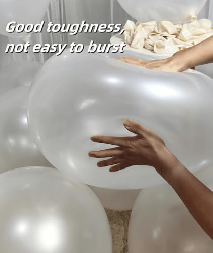 Image of 90 Pack White Pearl Balloons 18 inch Pearl White Latex Party Balloon Bulk for Various Party Events Decorations