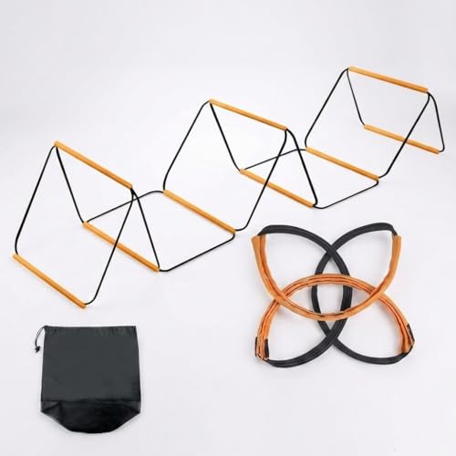 Escalera plegable de 12 rejillas y 4.8 metros para entrenamiento de futbol con bolsa y video