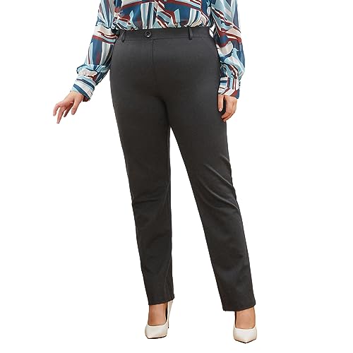 Plus Size Women's Straight-Leg Dress Pants - Slacks for Business Casual,Work Clothes for Office