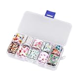 Outanaya 10個ネイルアート用デカール ステッカー付き け爪 マニキュア装飾 繊細デザイン 女性用ネイルアクセサリー 天然爪