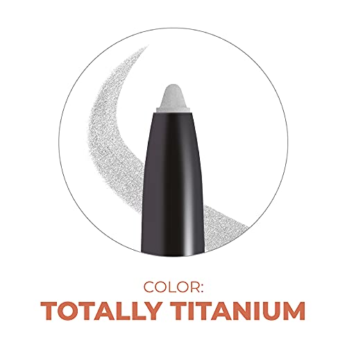 Beauty For Real I-Line 24-7 Eyeliner, Totally Titanium - Striking Silver Metallic - Long-Wearing, Waterproof Gel Formula - Safe For Sensitive Eyes & Contact Lens Wearers - 0.01 Oz #TOP2