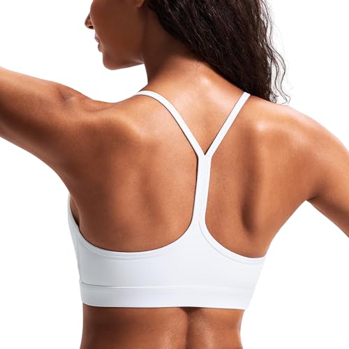 JOYSPELS Sport BH Damen ohne Buegel Gepolstert Bustier trägerloser Crop Tops Yoga Bra Workout Yoga Top Fitness Weiß M