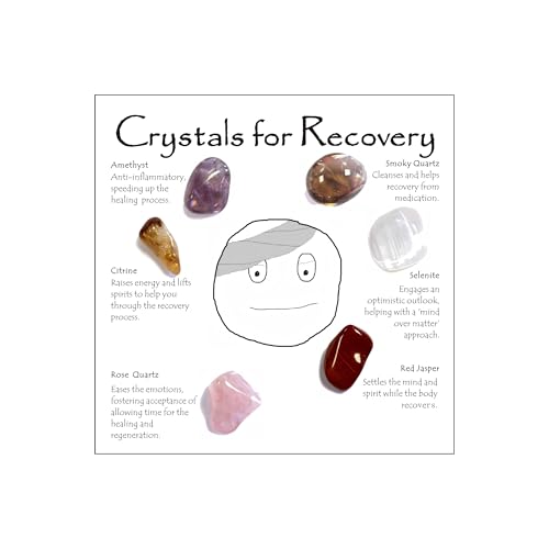 Healing Crystals for Strength and Recovery, Self Care Crystal Set for Positive Energy and Encouragement, Thinking of You Get Well Soon Gifts for Women Men Friends Family