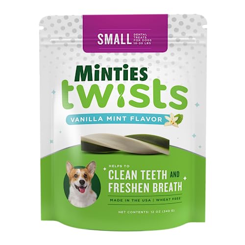 Image of Minties Twists VetIQ Dog Dental Bone Treats, Dental Chews for Tiny /Small Dogs (Under 40 lbs), 16 Count