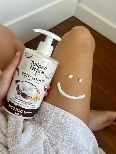 Tulipán Negro Loción Corporal con dosificador Coco Pure White, máxima hidratación 400 ml, intensamente perfumado y para todo tipo de pieles - Imagen 5