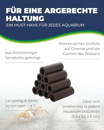 HOBBY Aquaristik Prawn Pyramid 4-3-2-1 dark I 6,5 x 5,5 x 5 cm I Brut- und Versteckhöhle aus gebranntem Ton für Krebse und Garnelen I Deko Höhle für Aquarienbewohner I Garnelenpyramide