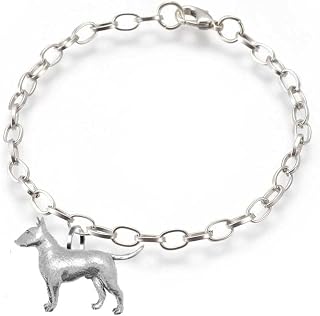 pp-d23 English Bull Terrier fine lead free English Pewter on a belcher link chain anklet bracelet
