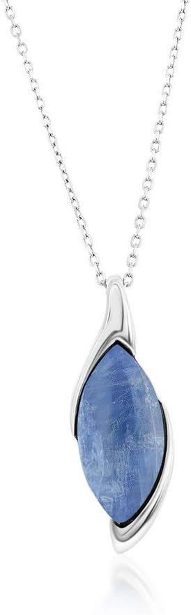 Beaux BijouxNatural Kyanite Gemstone Pendant Necklaces for Women in Sterling Silver and 14k Gold - Statement Necklace - Fine Jewelry for Her