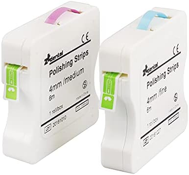 Tiras de pulido dental, acabado abrasivo de 0.157 in x 19.7 ft para el cuidado de limpieza interproximal de los dientes, blanqueamiento, lijado