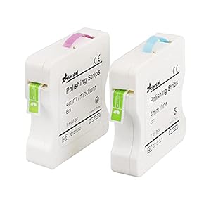 Dental Polishing Strips | Abrasive Finishing 4mm x 6M for Interproximal Teeth Cleaning Care | Whitening, Deep Sanding and Grinding (Blue + Pink)