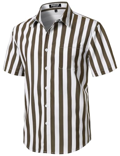 Image of JEMITOP Mens Stretch Wrinkle Free Texture Shirts