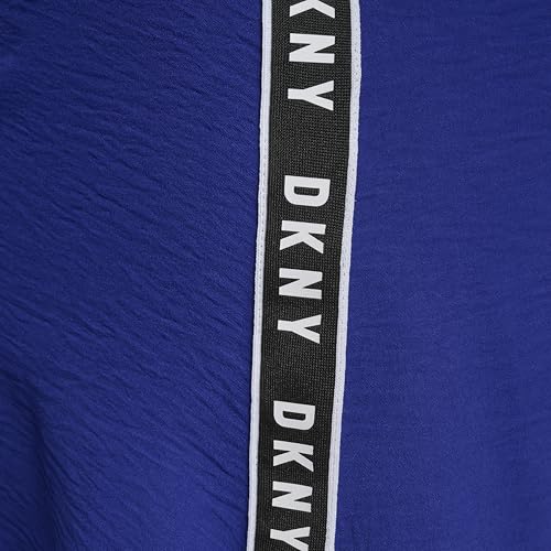 Image of DKNY Women's Sleeveless Collared Neck Logo Taping Above The Knee Dress