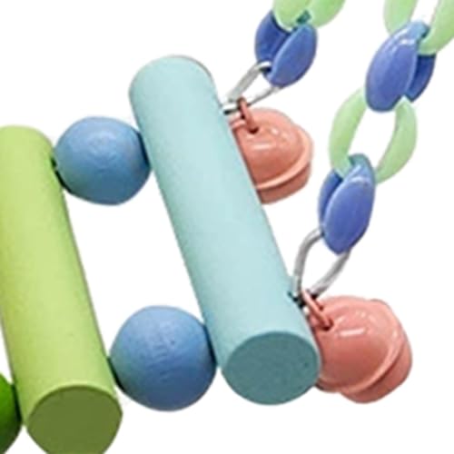 Baoblaze Hanging Parrot Toy Wood Climbing Ladder Toy Easy to Install Pet Cage Bridge Parrot Standing Rack for Squirrel Budgie Cockatoo