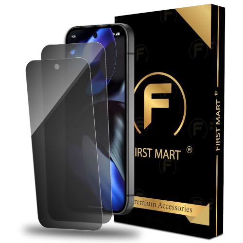 Image of FIRST MART Privacy Screen Protector for Google Pixel 9 / Pixel 9 Pro | Borderless Anti-Spy Tempered Glass, Scratch Resistant, Case-Friendly | Pack of 2