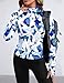 Avoogue Athletic Jacket Women's Full Zip Lightweight Hiking Running Jacket White Fashion 2025 Blue Print XL