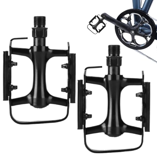 Pedales de bicicleta – Pedales planos para bicicleta | Juego de 2 pasos planos para carretera, multiusos y reutilizable, lavable, antideslizante, clavijas de 9/16 pulgadas, tacos BMX, accesorios de