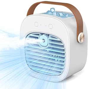 Air Conditioner Portable- Rechargeable Personal Air Cooler with 3 Speeds, Mini Air Conditioner Fan, Quiet Desk Cooling Fan for Home, Bedroom, Travel, Office, Outdoor, Indoor