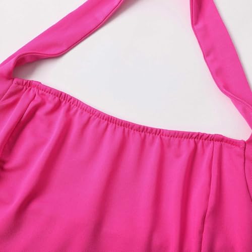 Mini robe évasée à volants avec dos nu plongeant pour les fêtes