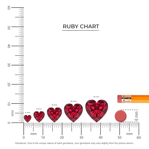 Lab Grown Ruby Heart Solitaire Pendant Necklace for Women, July Birthstone Jewelry Gifts for Her Birthday, Anniversary, Christmas, Valentines3