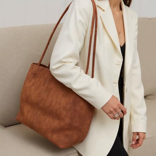 Bolso Tote de ante premium para mujer miniatura 7