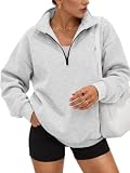 Trendy Queen Women's Oversized Sweatshirts Half Quarter Zip Fleece Sweaters