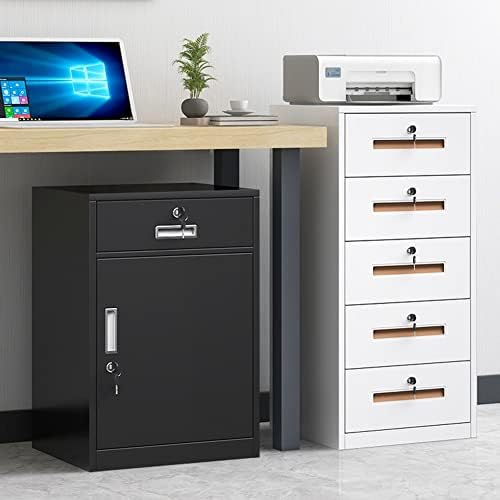4-Drawer Metal Filing Cabinet with Lock, Vertical Office Organizer for A4/Legal/Letter Documents, Space-Saving Storage Solution, Stylish White Finish, 85x40x39cm