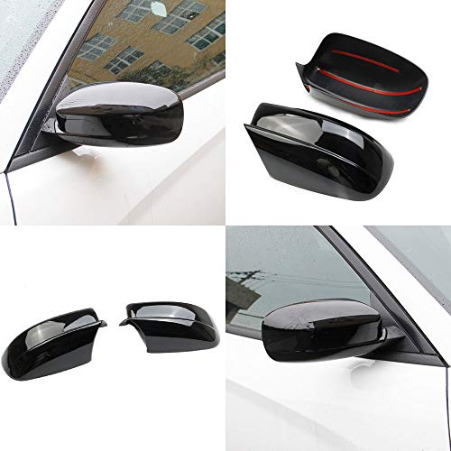 Crosselec Bright black Side Door Mirror Cover Molding Trim For Dodge Charger 2011-2021 (Bright black)