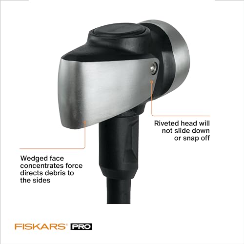 Fiskars Pro IsoCore Sledge Hammer for Demolition, Extra Large Wedged Driving Face, Shock Control System, 8lbs, 36 in - Thumbnail 2
