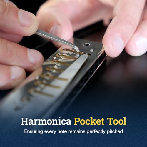 Harmonica 12 in 1 Repair Tool Kit by Harmo – 4 1/2 X 7/8 X 5/8 Inch Pocket Tool Set for Harmonica Service & Maintenance, Suited for All Brands – Hohner, Suzuki, Lee Oskar, Seydel – Designed in the USA - Les Beatles, Paul McCartney, John Lennon, RIngo Starr, George Harrison Harmonica 12 in 1 Repair Tool Kit by Harmo - 4 1/2 X 7/8 X 5/8 Inch Pocket Tool Set for Harmonica Service & Maintenance, Suited for All Brands - Hohner, Suzuki, Lee Oskar, Seydel - Designed in the USA – Image 6