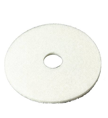 3M White Super Polish Floor Pad 4100, 14", 5/Case