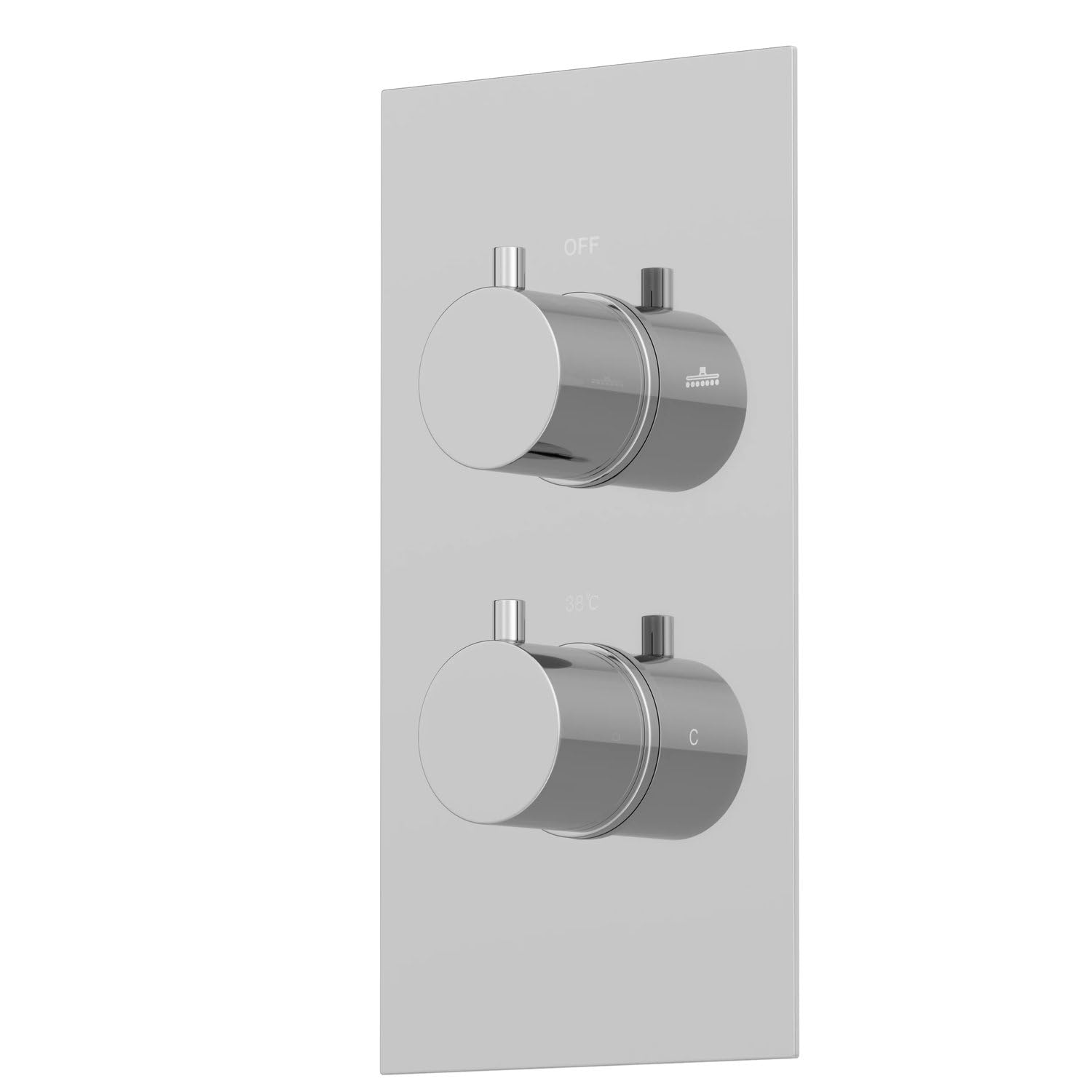 Architeckt® Bathroom Shower Concealed Thermostatic Mixer Valve Double Twin Outlet Chrome Modern