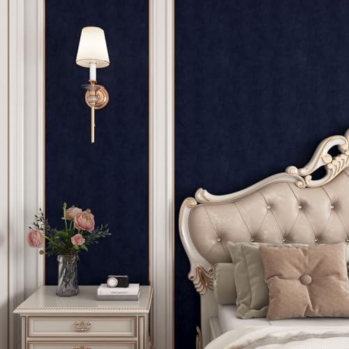 YENHOME Dunkelblau Stoff Beflocken Selbstklebende Tapete 60x500cm Samtstoff Tapeten Wohnzimmer Schlafzimmer Dunkelblau Klebefolie… – Ansicht 2